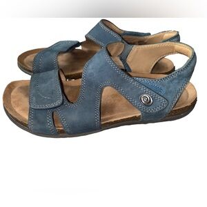 Earth Origins Orono Falco Leather Blue Sandals